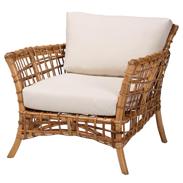Bali & Pari Babette Modern Bohemian Natural Brown Rattan Arm Chair 239-13481-ZORO - main
